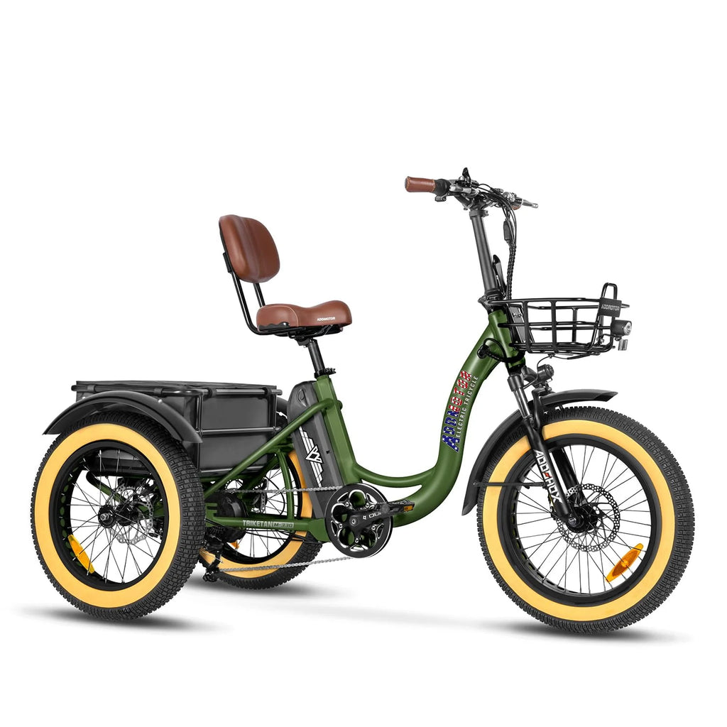 Step-Thru Fat Tire Electric Trike with Basket, 750W 48V 20Ah Black X379742