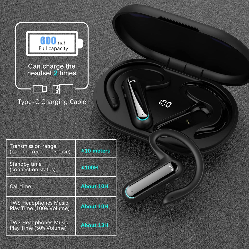 Open Ear Wireless Earbuds with Earhooks and Charging Case S219