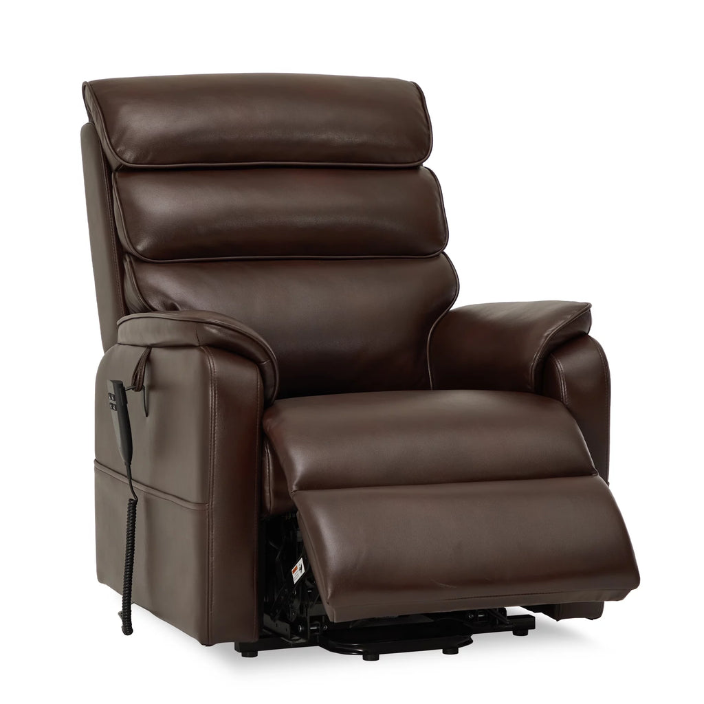 Brown Faux Leather Lift Recliner with Massage Heating M1784