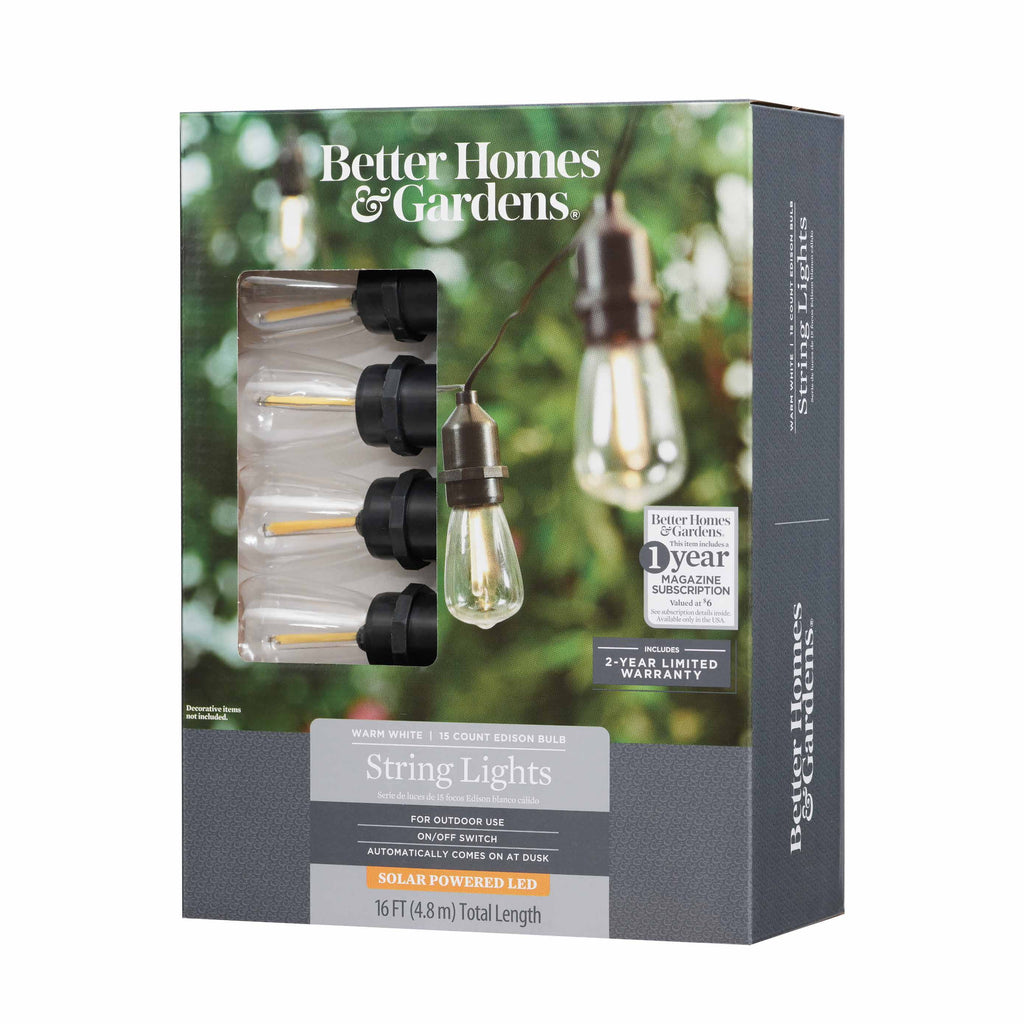 Solar Powered Edison Outdoor String Lights L137