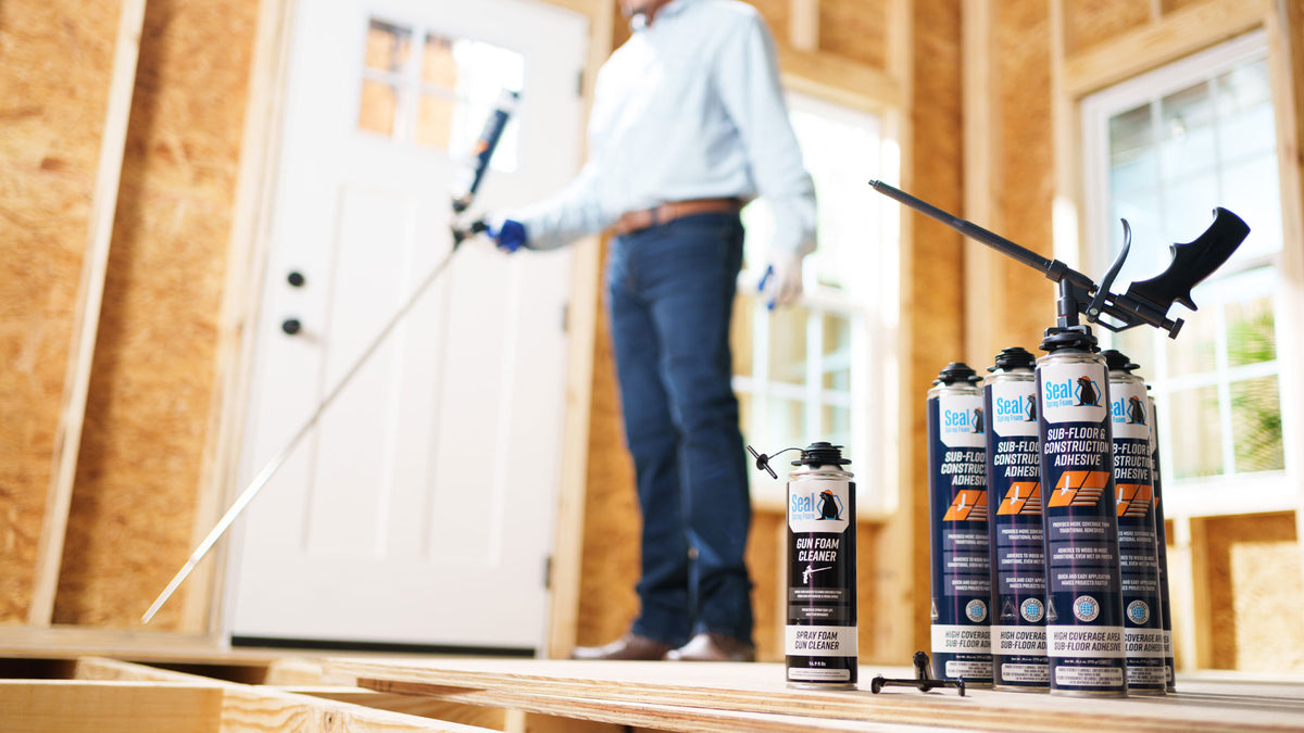 24/24oz Cans Polyurethane Adhesive with 40 inch Barrel Spray Gun and 16.9oz Cleaner with 14 Forked Guide Tip A3151
