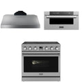 36 Electric Range, Range Hood and Microwave E9808