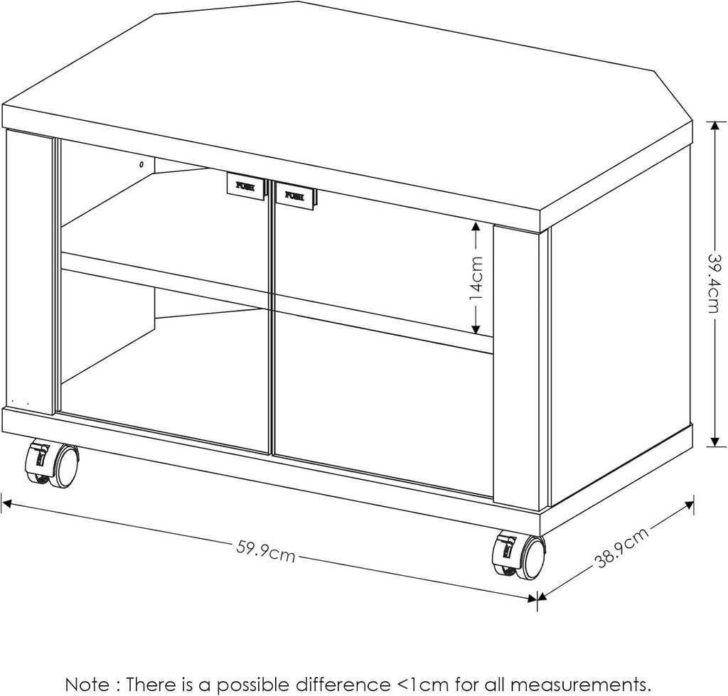 3-Tier TV Stand with Glass Doors and Casters, Espresso A637993