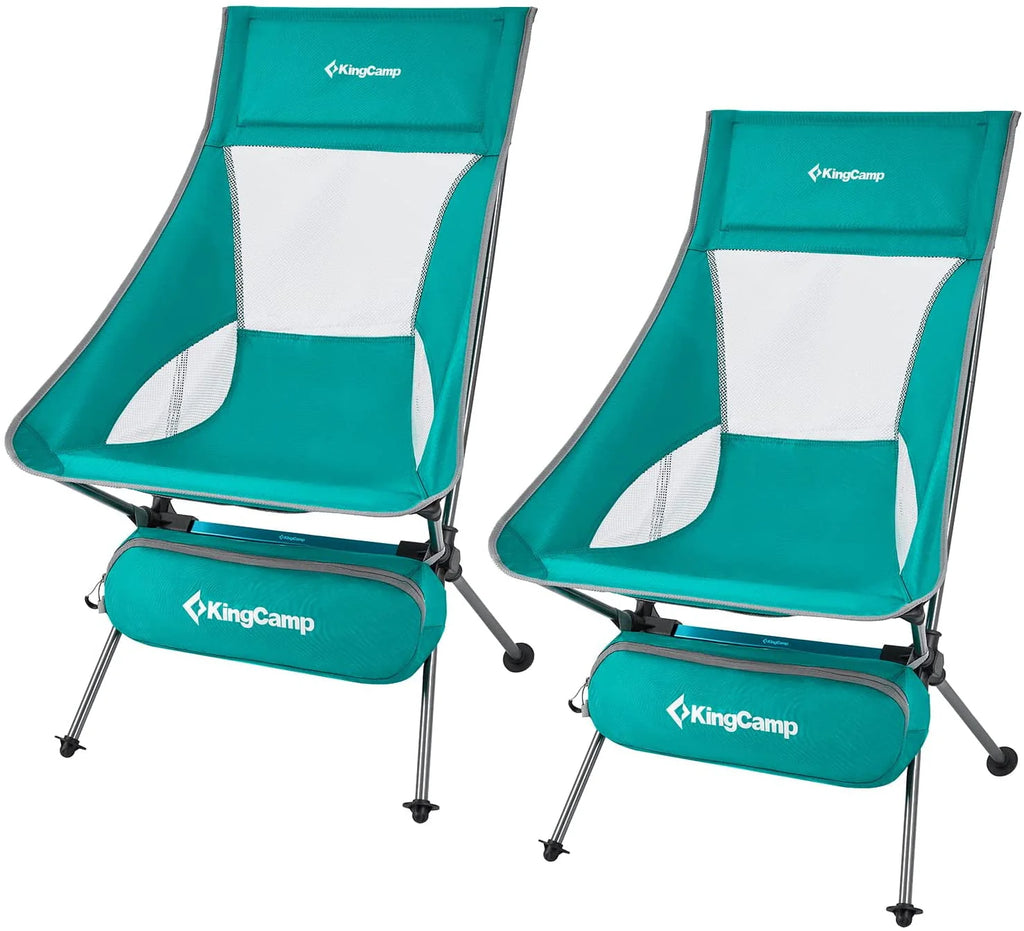 2 Pack High Back Lightweight Extra Wide Folding Camping Chairs with Carry Bag Black F2456