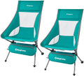 2 Pack High Back Lightweight Extra Wide Folding Camping Chairs with Carry Bag Black F2456