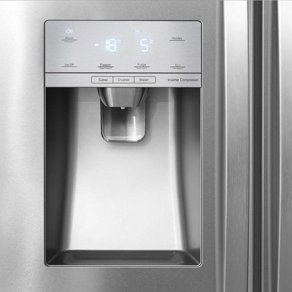 Stainless Steel Freestanding Side-by-Side Fridge Freezer with Water and Ice Dispenser D39495