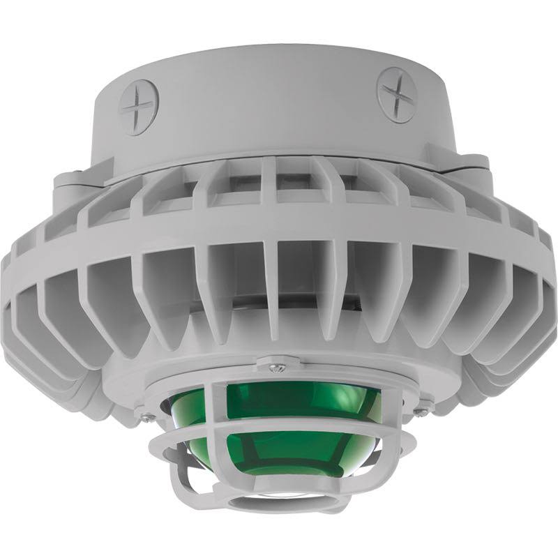 Cool LED Ceiling Green Frosted Globe Die Cast Guard S119