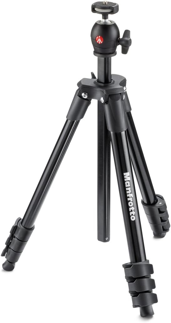 Compact Light Aluminum 4-Section Tripod Kit with Ball Head, Black, Pack of 2 E25409