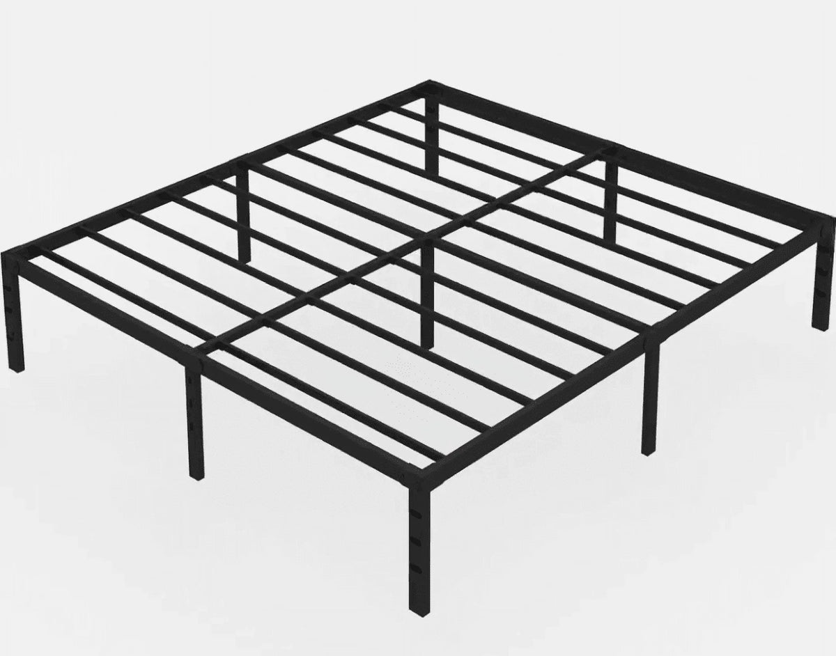 18 inches Full Size Black Metal Platform Bed Frame with Storage A791218