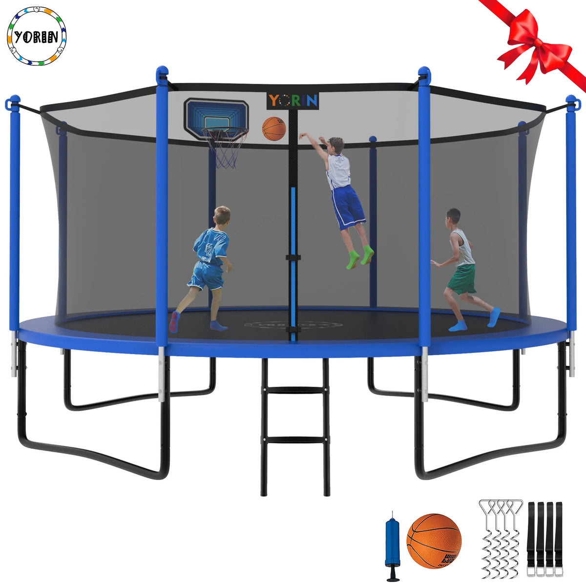 12FT Round Outdoor Trampoline with Enclosure Net Z22771