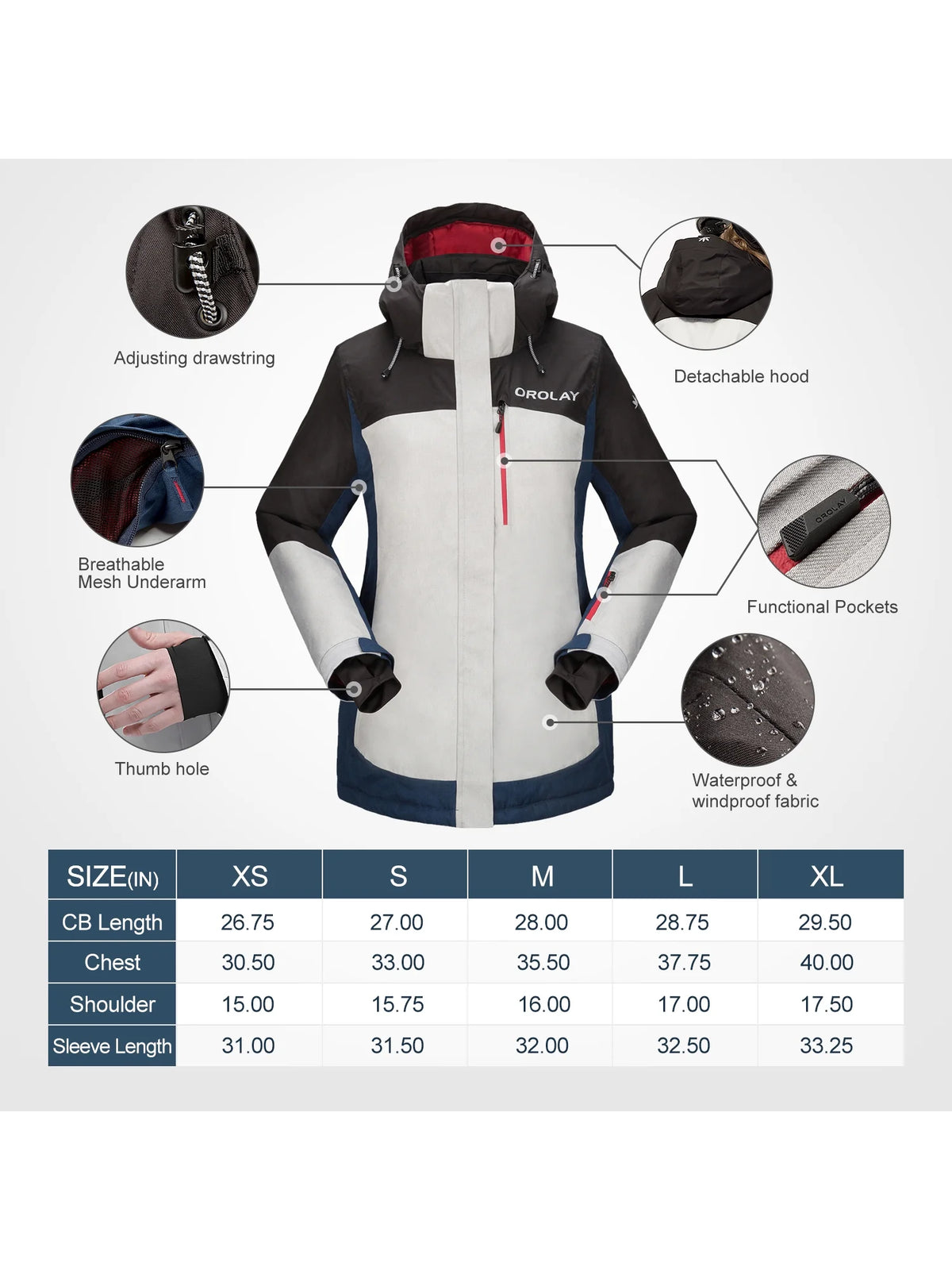Waterproof Winter Ski Jacket D755069