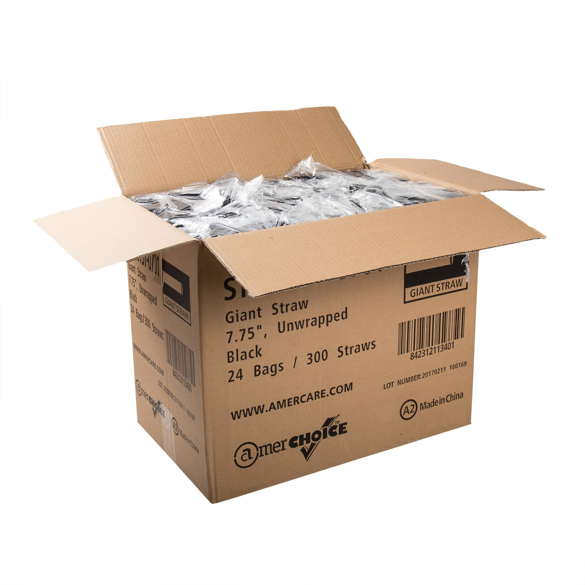 Black Unwrapped Straws, Case of 7200 F40471