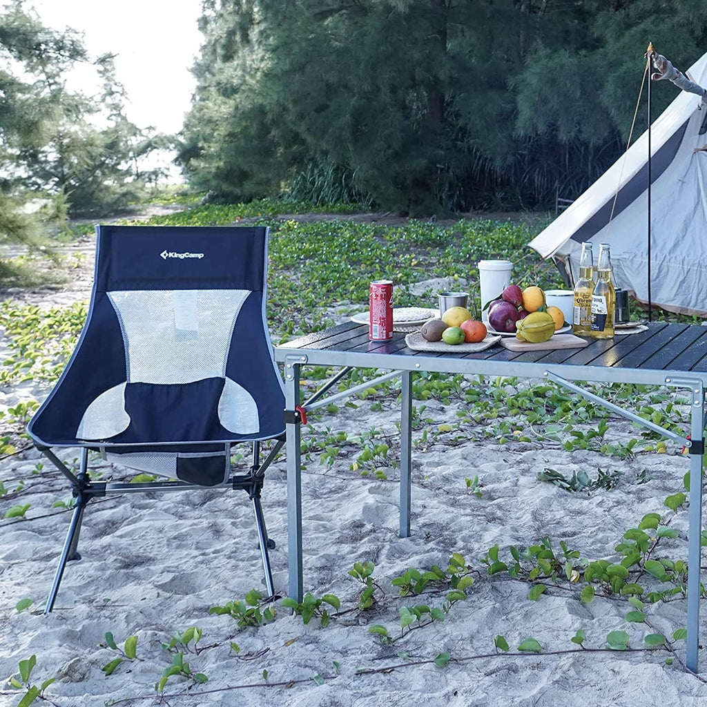 2 Pack High Back Lightweight Extra Wide Folding Camping Chairs with Carry Bag Black F2456