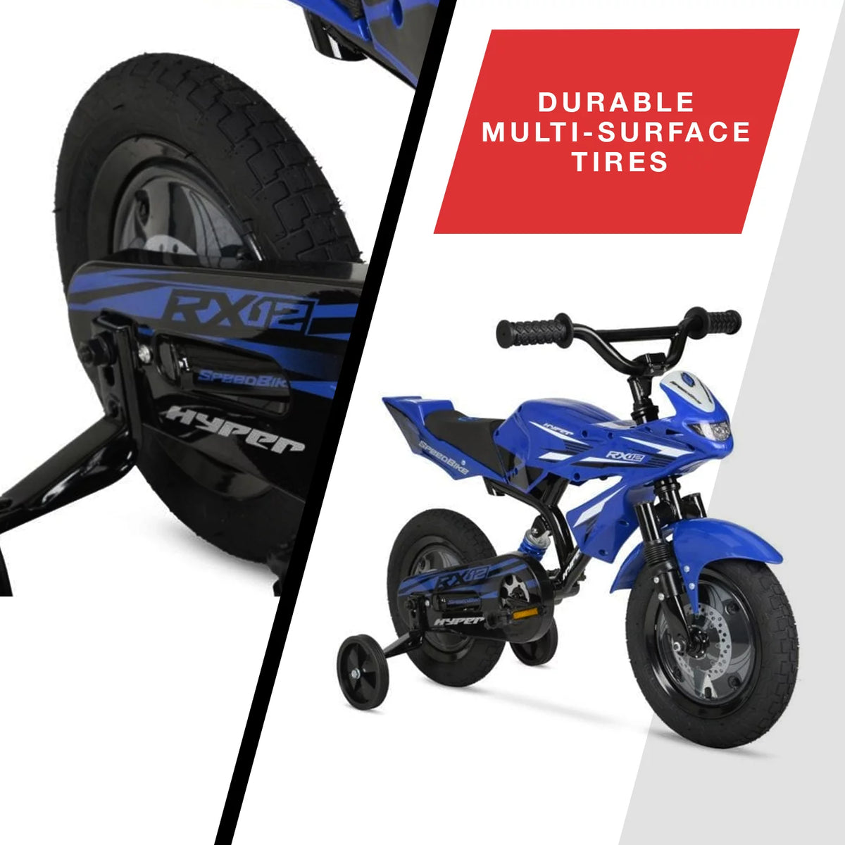 Blue 12 Boys Bike with Training Wheels K917433