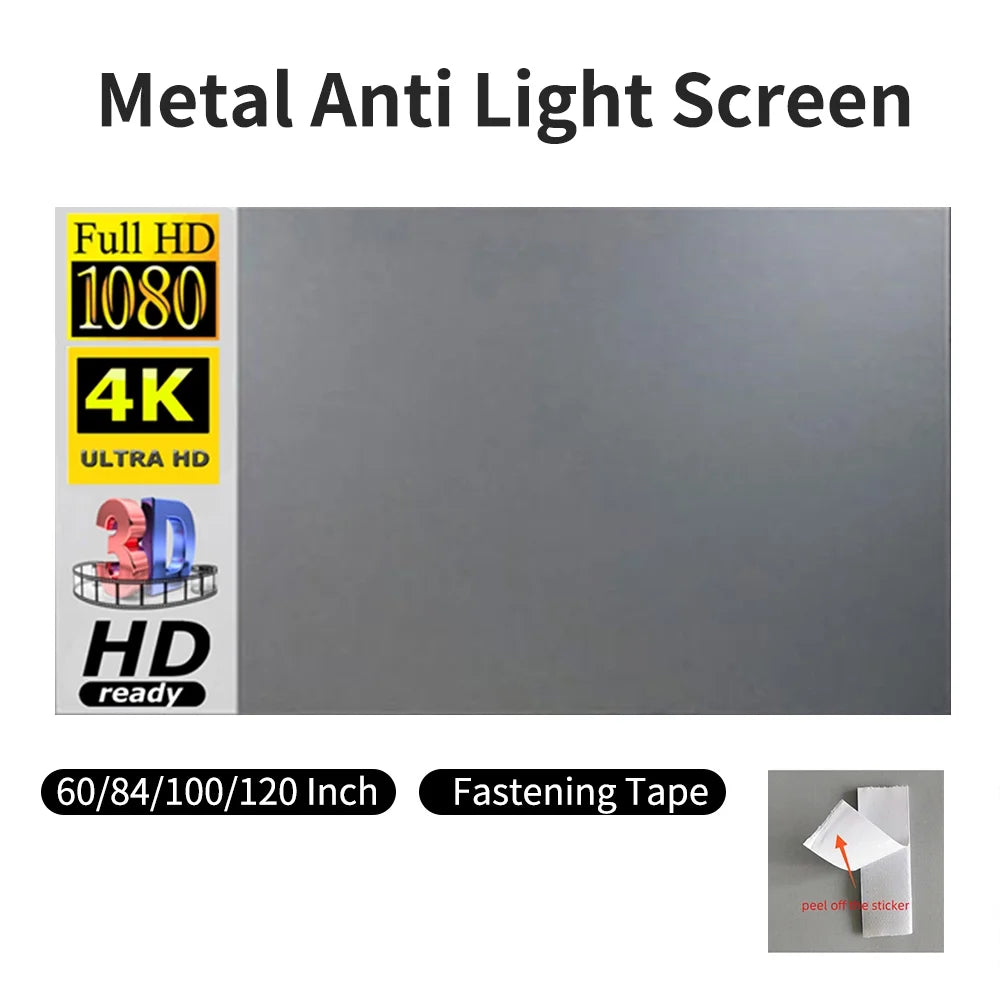 100 Inch Portable Metal Projector Screen 16:9 Foldable Projection Screen F9963