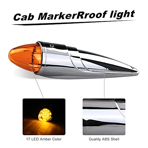 5PCS Amber LED Cab Marker Lights for Heavy Duty Truck J791