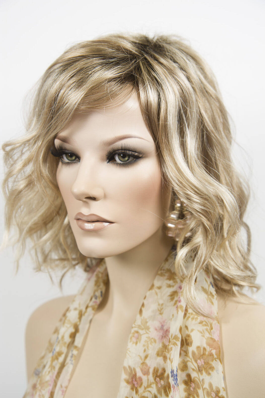 Dark Brown Dark Auburn Wavy Straight Wigs E9010