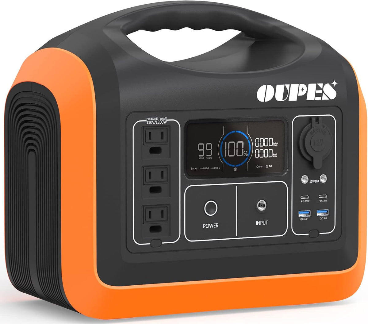 Solar Generator 1200W 992Wh LiFePO4 Battery Backup with 3 110V AC Outlet X922227