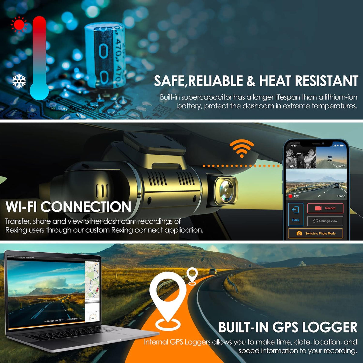 Full HD Dual Camera Dash Cam with Infrared Night Vision L831