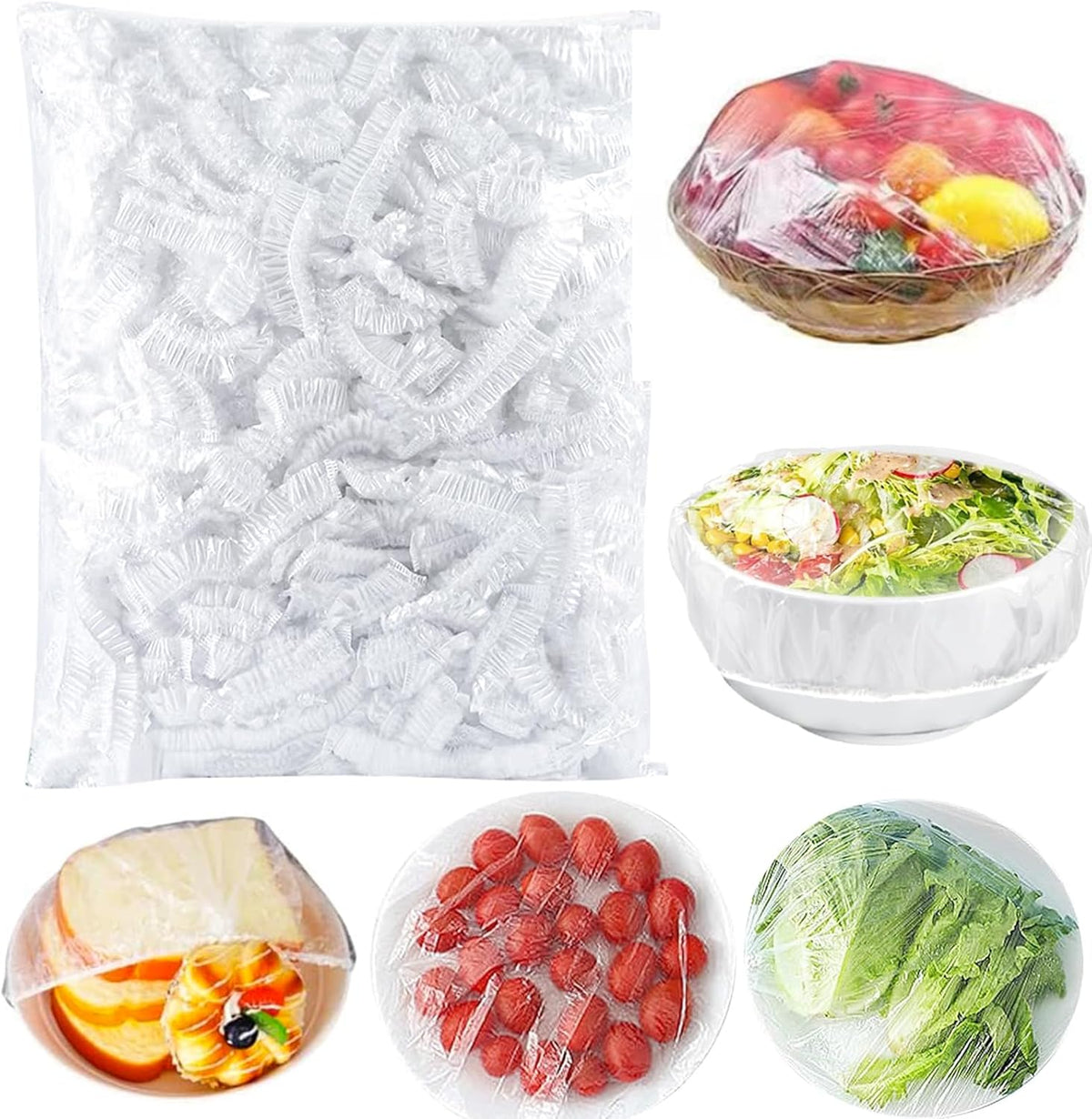 300Pcs Reusable Elastic Food Bowl Storage Covers V4703