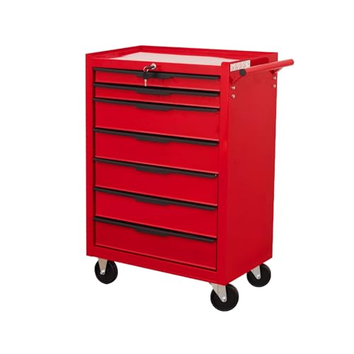 6-Drawer Rolling Metal Tool Chest with Wheels and Keyed Locking D952