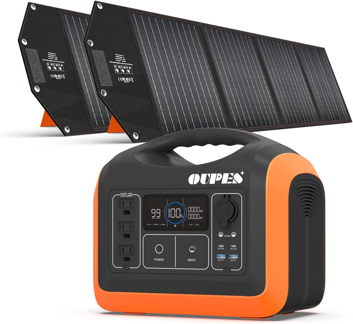 Solar Generator 1200W 992Wh LiFePO4 Battery Backup with 3 110V AC Outlet X922227