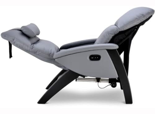 Grey Dual Power Zero Gravity Recliner Chair with Heat and Air Massage V12064