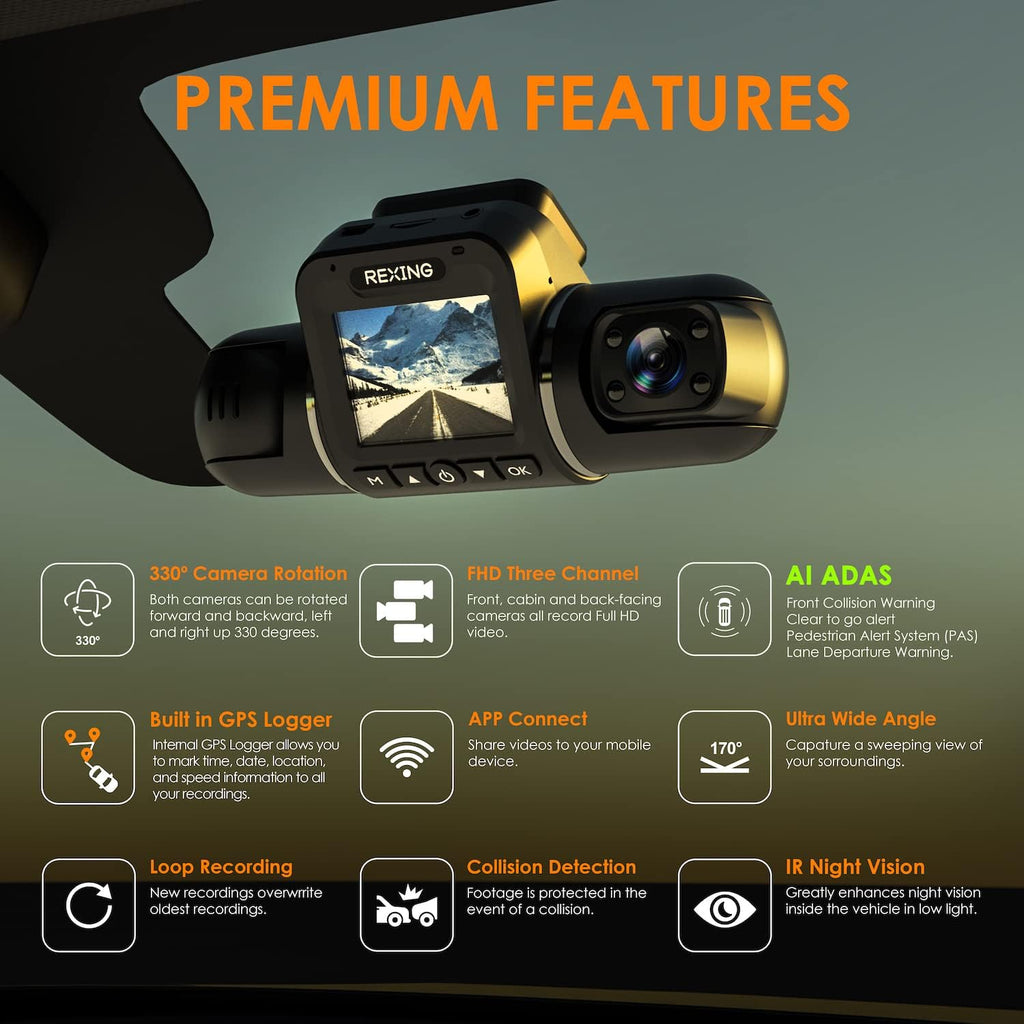 Full HD Dual Camera Dash Cam with Infrared Night Vision L831