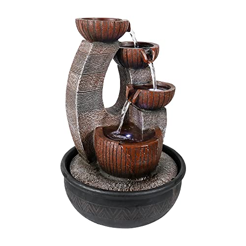 15.7" High 5-Tier Tabletop Water Fountain with LED Lights K9694