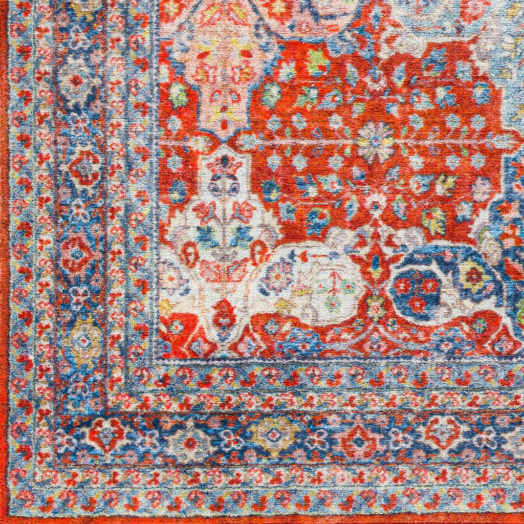 Bright Red Machine Washable Area Rug, 8'10" x 11'9" H1957