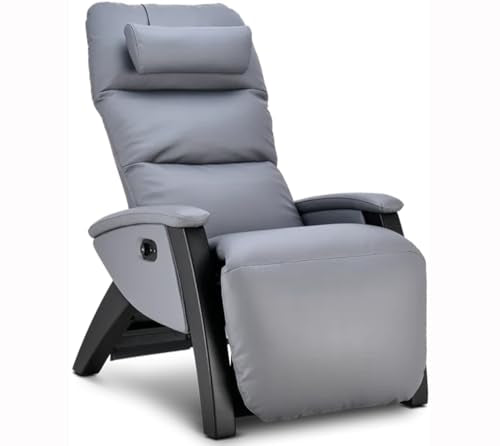 Grey Dual Power Zero Gravity Recliner Chair with Heat and Air Massage V12064