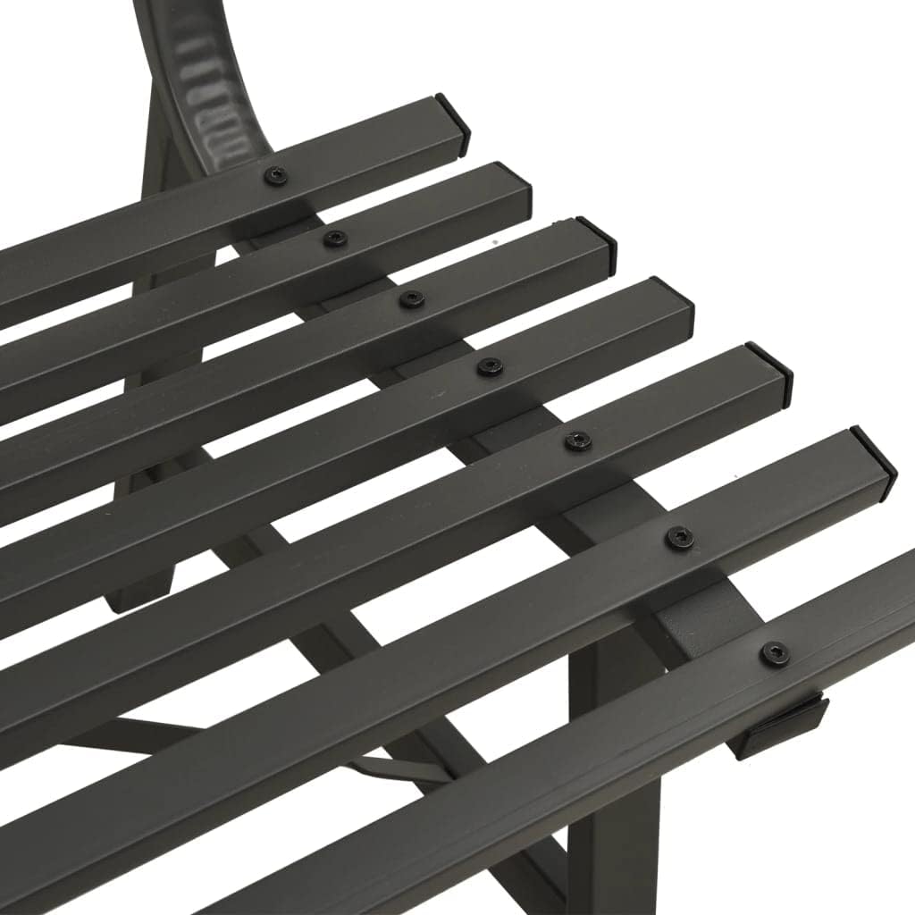 Black Steel 2-Seater Outdoor Bench D115