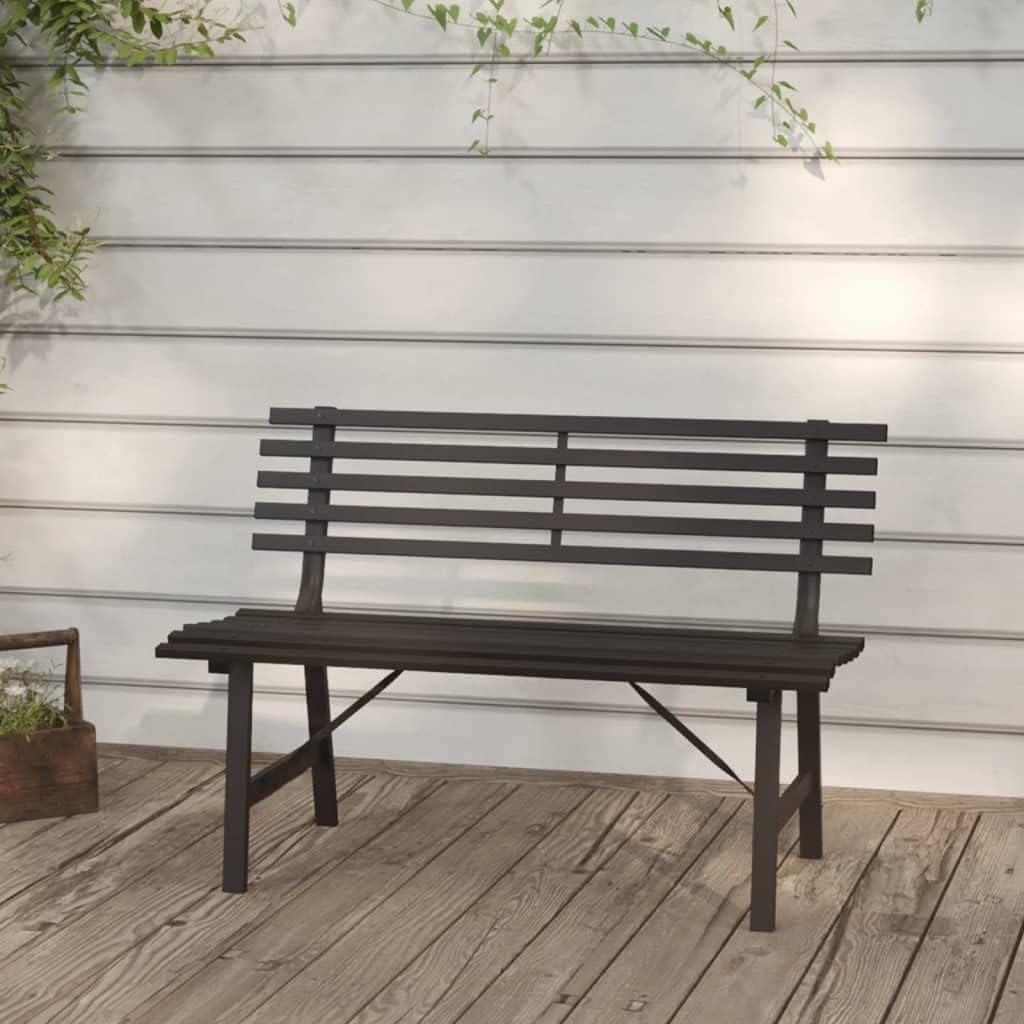 Black Steel 2-Seater Outdoor Bench D115