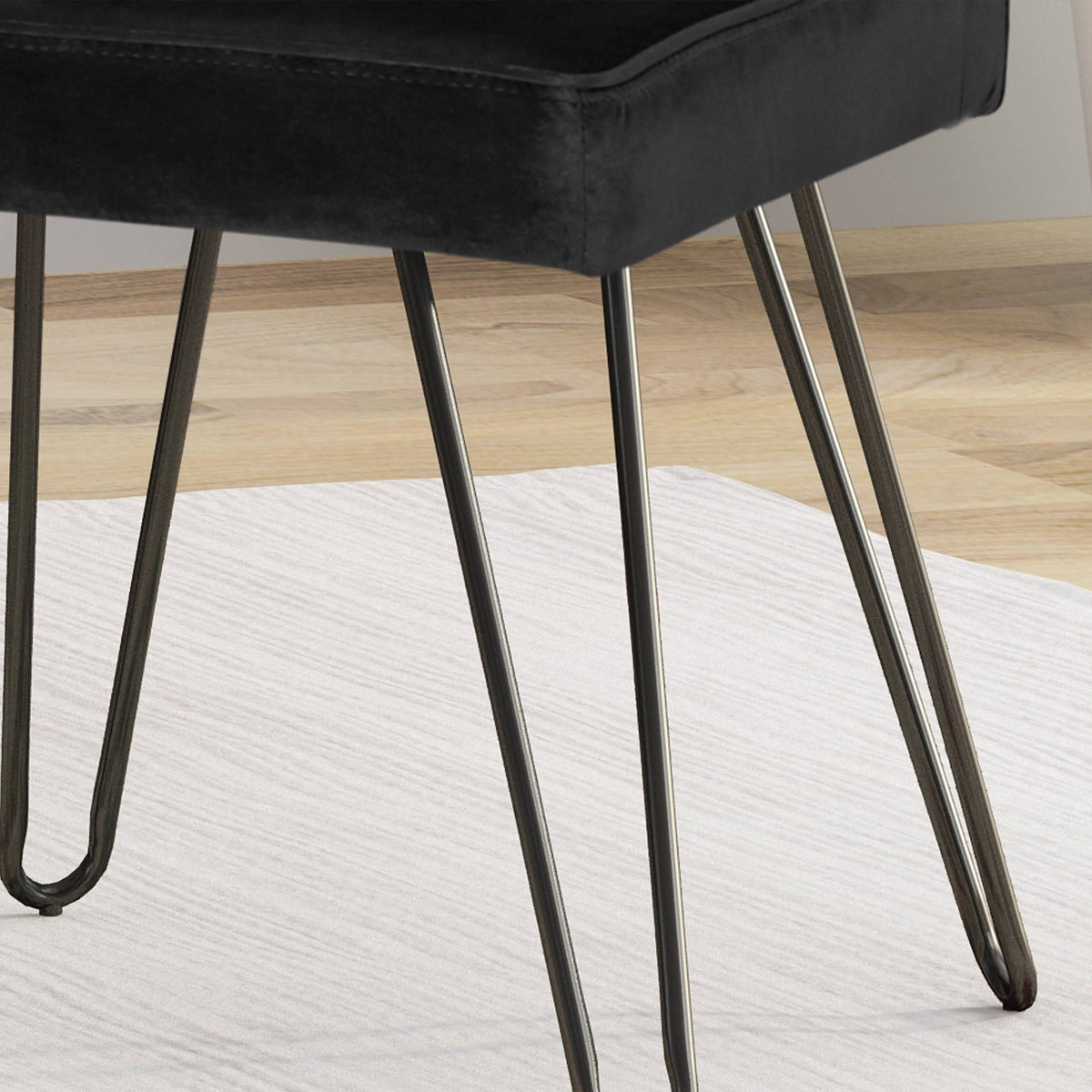 Set of 2 Tufted Velvet Dining Chairs Black I7024
