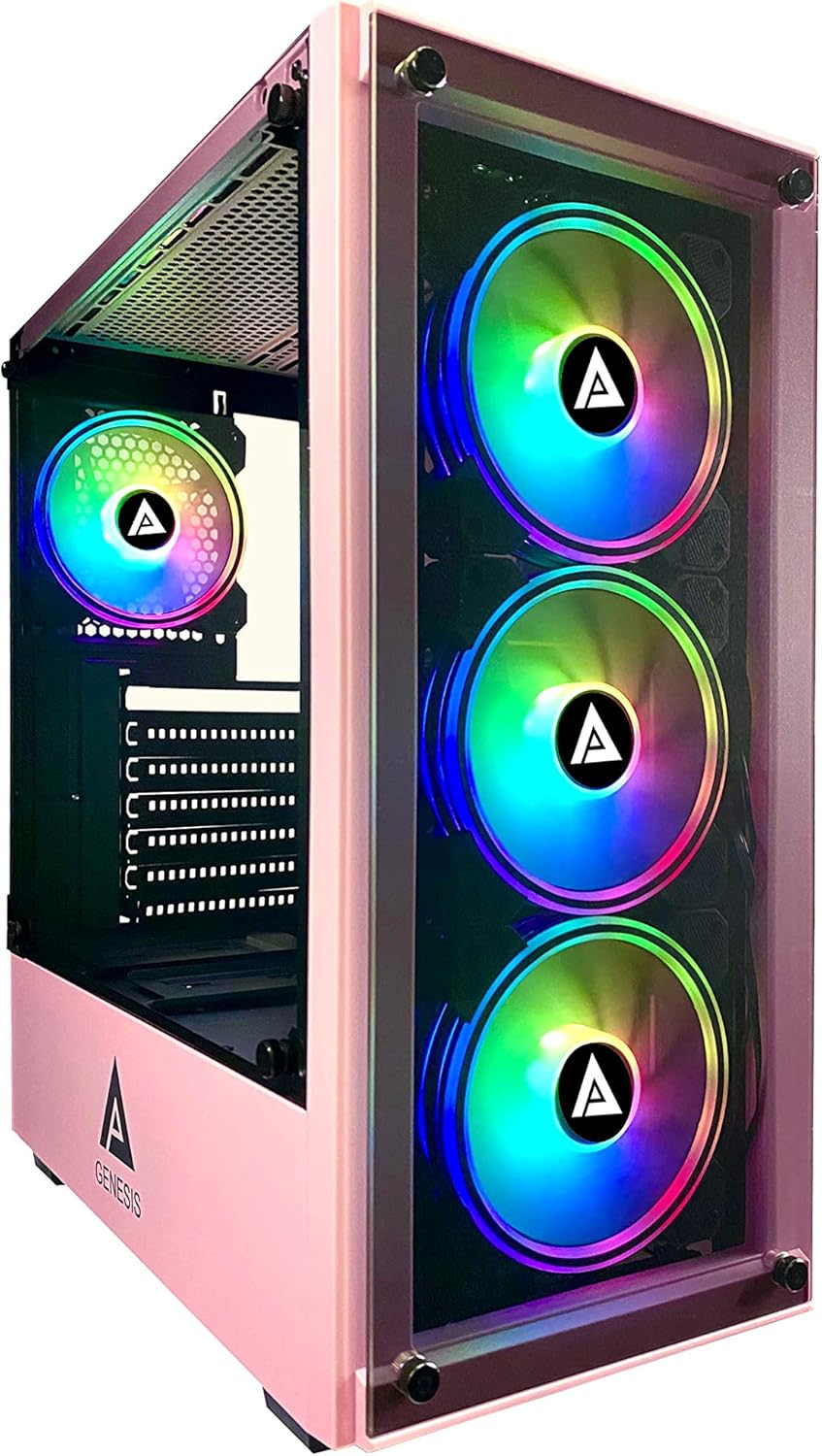 Black Mid Tower Gaming Case with 4 RGB Fans X330272