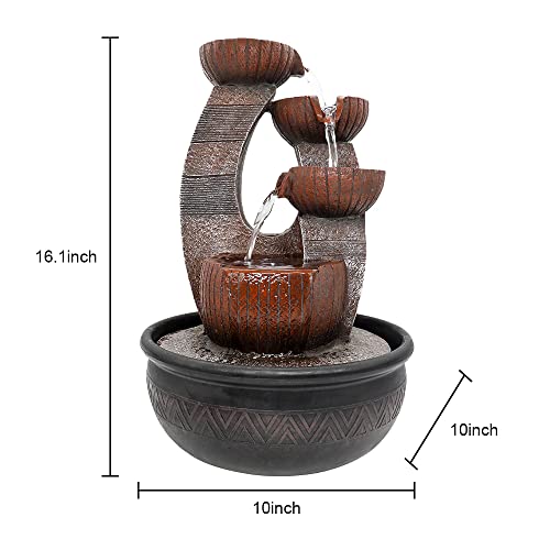 15.7" High 5-Tier Tabletop Water Fountain with LED Lights K9694