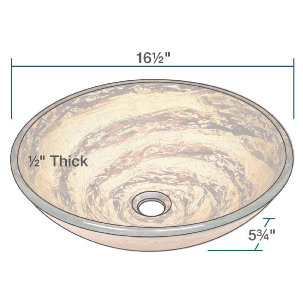 Glass Vessel Sink with Chrome Waterfall Faucet T234