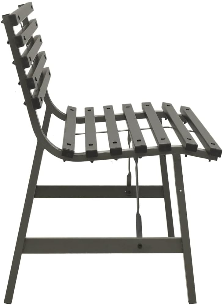 Black Steel 2-Seater Outdoor Bench D115