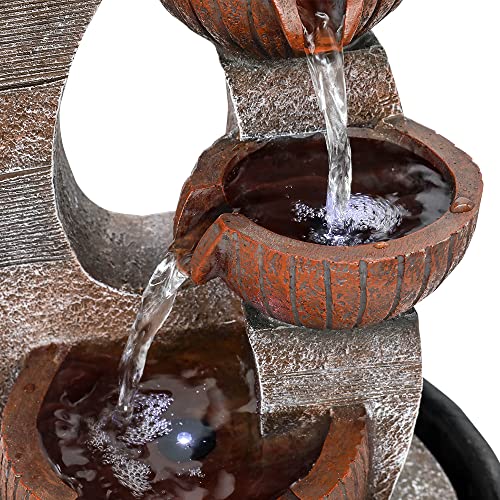 15.7" High 5-Tier Tabletop Water Fountain with LED Lights K9694