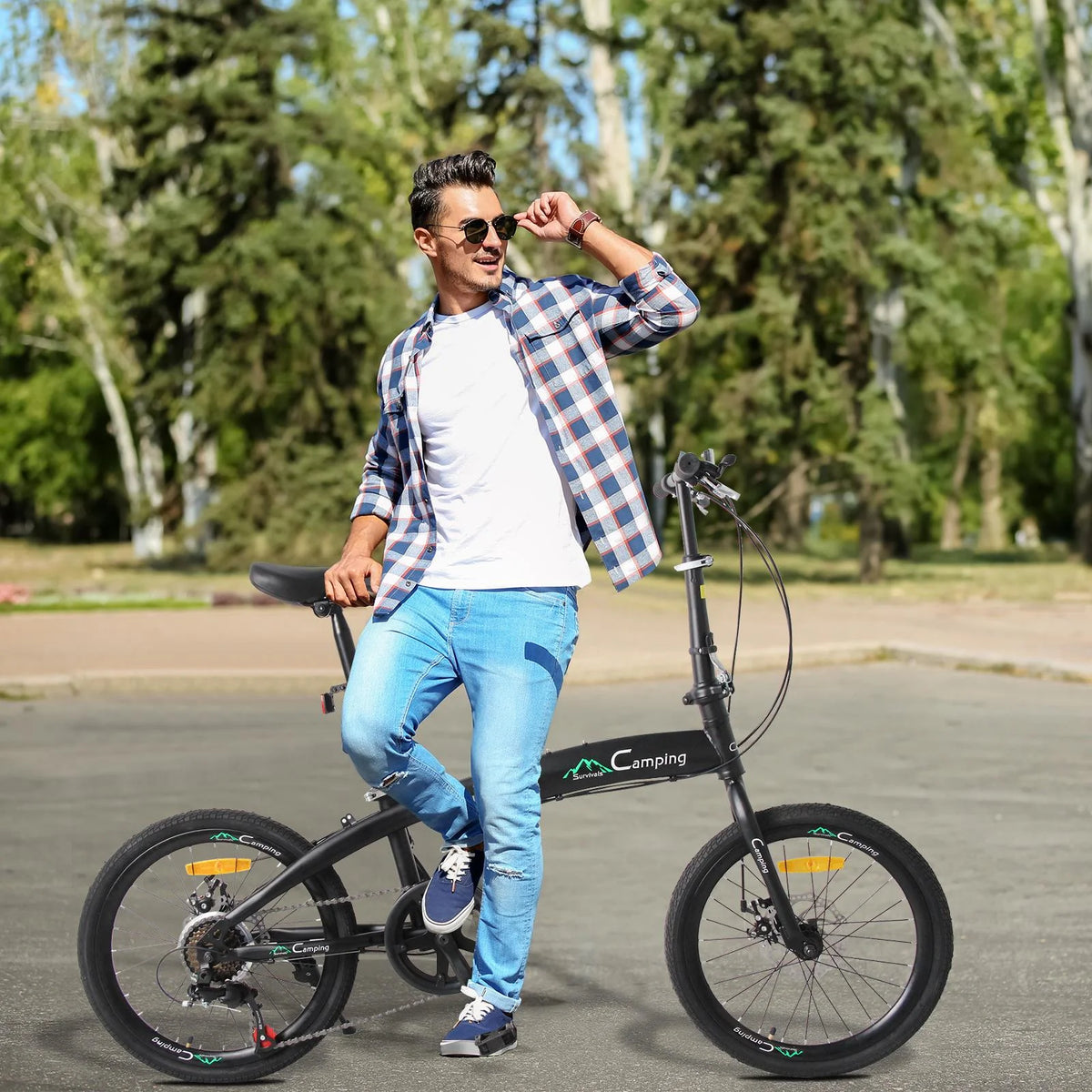 Black 7 Speed Folding Bike S26021
