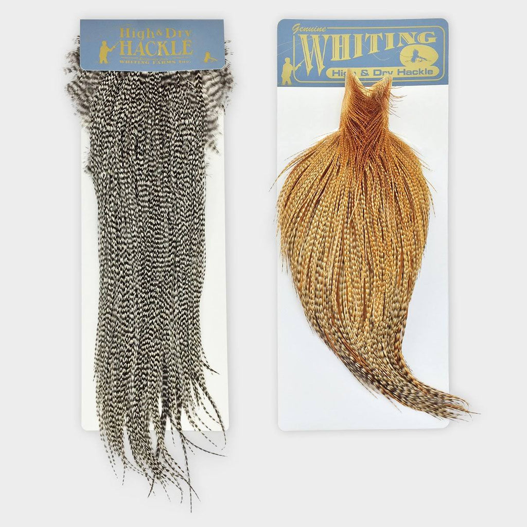 White Dyed Dark Dun Hackle Cape E5841