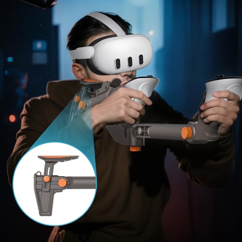 Adjustable Gunstock for Meta Quest 2 Quest 3 Quest 3S Quest Pro with Quick Magnetic Attachment Cheek Pad (Gunmetal Gray) L406