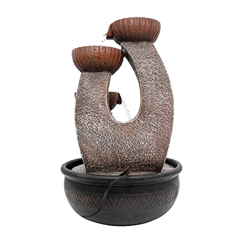 15.7" High 5-Tier Tabletop Water Fountain with LED Lights K9694