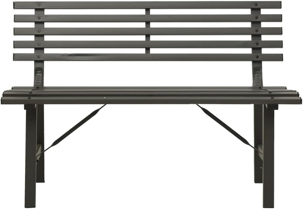 Black Steel 2-Seater Outdoor Bench D115