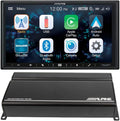 Receiver Compatible with CarPlay and Android Auto - Includes 4-Channel Power Pack Amp Q500