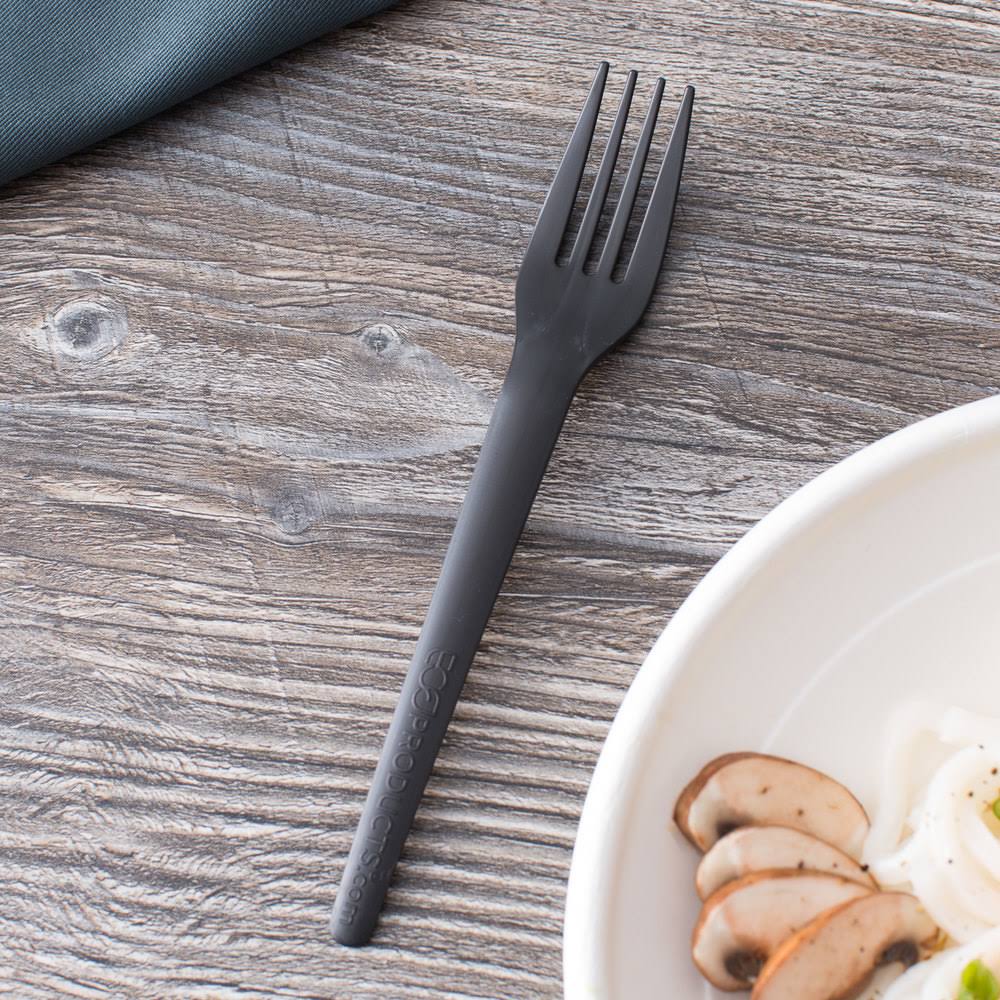 Compostable Forks 7-Inch Black Case of 1000 J45195