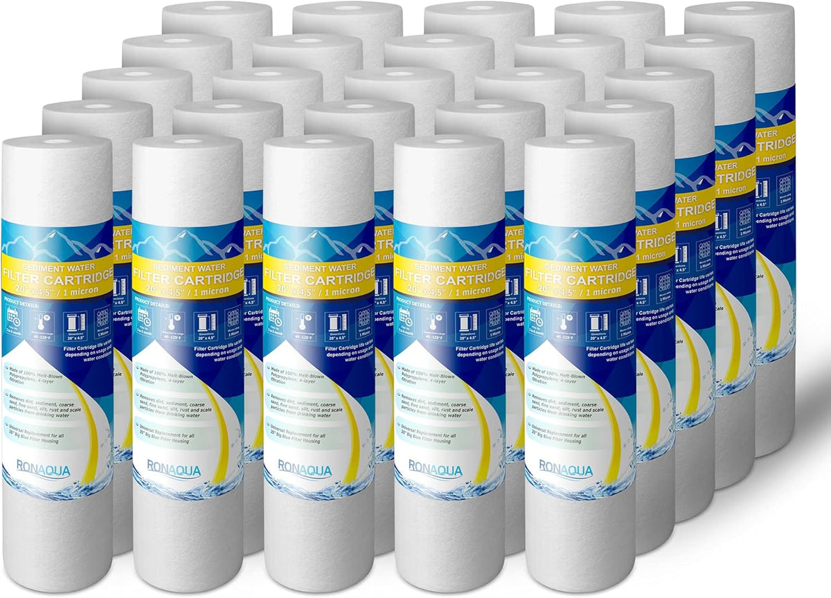 Sediment Replacement Water Filters 1 Micron 4.5x 20 Cartridges 10 Pack S6457