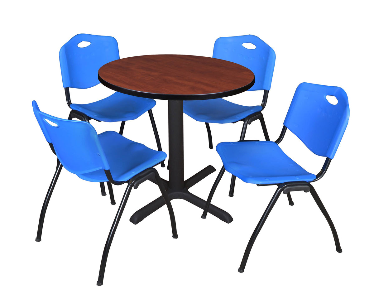 Round Breakroom Table & Stack Chairs Z39584