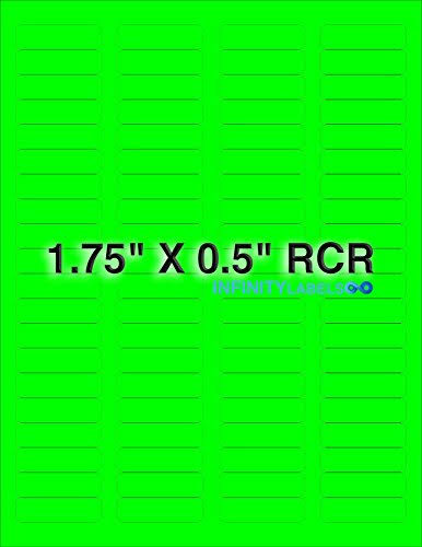 Fluorescent Green Paper Labels 100 Sheets T619732