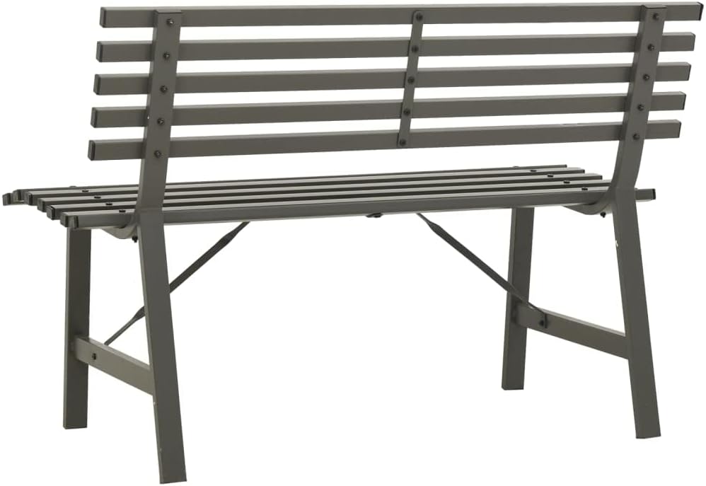 Black Steel 2-Seater Outdoor Bench D115